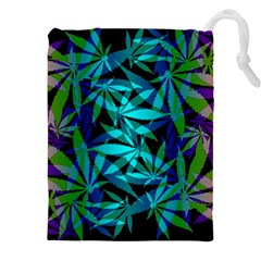 420 Ganja Pattern, Weed Leafs, Marihujana In Colors Drawstring Pouch (4xl) by Casemiro