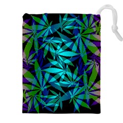 420 Ganja Pattern, Weed Leafs, Marihujana In Colors Drawstring Pouch (5xl) by Casemiro