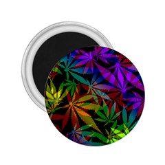 Ganja in rainbow colors, weed pattern, marihujana theme 2.25  Magnets