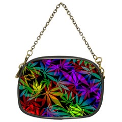 Ganja in rainbow colors, weed pattern, marihujana theme Chain Purse (One Side)