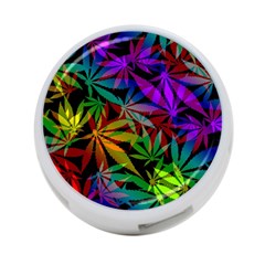 Ganja In Rainbow Colors, Weed Pattern, Marihujana Theme 4-port Usb Hub (two Sides)