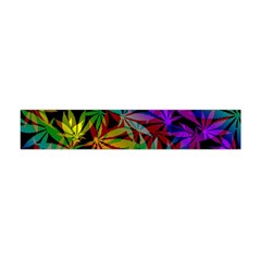 Ganja In Rainbow Colors, Weed Pattern, Marihujana Theme Flano Scarf (mini) by Casemiro