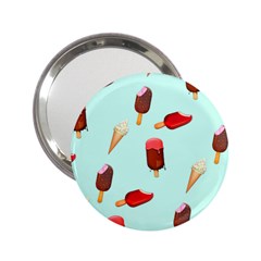 Ice Cream Pattern, Light Blue Background 2 25  Handbag Mirrors by Casemiro