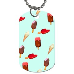 Ice Cream Pattern, Light Blue Background Dog Tag (two Sides) by Casemiro