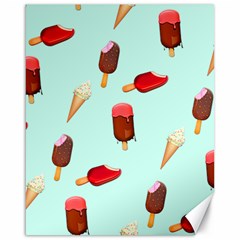 Ice Cream Pattern, Light Blue Background Canvas 16  X 20  by Casemiro