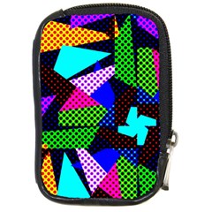 Trippy Blocks, Dotted Geometric Pattern Compact Camera Leather Case by Casemiro