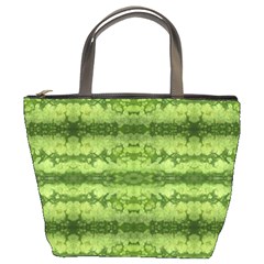 Watermelon Pattern, Fruit Skin In Green Colors Bucket Bag by Casemiro