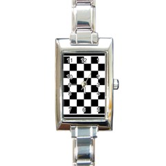 Chess Board Background Design Rectangle Italian Charm Watch