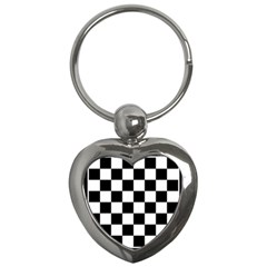 Chess Board Background Design Key Chain (heart) by Vaneshart