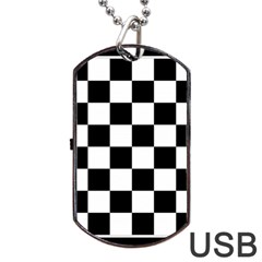 Chess Board Background Design Dog Tag Usb Flash (one Side)