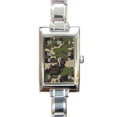 Texture Military Camouflage-repeats Seamless Army Green Hunting Rectangle Italian Charm Watch