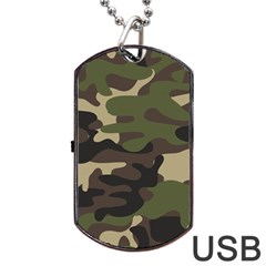 Texture Military Camouflage-repeats Seamless Army Green Hunting Dog Tag Usb Flash (one Side)