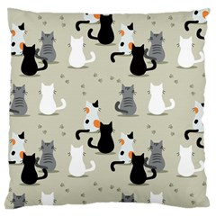 Cute Cat Seamless Pattern Large Cushion Case (one Side)