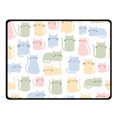 Cute Cat Colorful Cartoon Doodle Seamless Pattern Double Sided Fleece Blanket (small) 