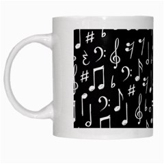 Chalk Music Notes Signs Seamless Pattern White Mugs