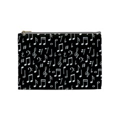 Chalk Music Notes Signs Seamless Pattern Cosmetic Bag (medium)