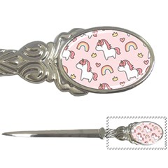 Cute Unicorn Rainbow Seamless Pattern Background Letter Opener