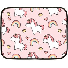 Cute Unicorn Rainbow Seamless Pattern Background Double Sided Fleece Blanket (mini) 