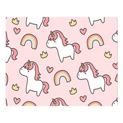 Cute Unicorn Rainbow Seamless Pattern Background Double Sided Flano Blanket (large) 