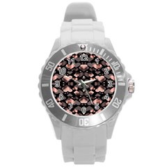 Shiny Hearts Round Plastic Sport Watch (l) by Sparkle