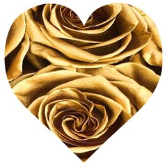 Gold Roses Wooden Puzzle Heart by Sparkle