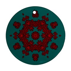 Cherry-blossom Mandala Of Sakura Branches Ornament (round) by pepitasart