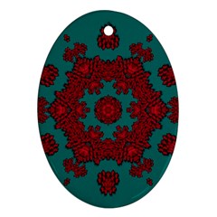 Cherry-blossom Mandala Of Sakura Branches Oval Ornament (two Sides) by pepitasart