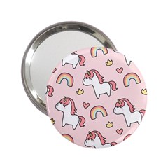 Cute-unicorn-rainbow-seamless-pattern-background 2 25  Handbag Mirrors by Vaneshart