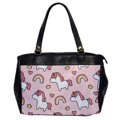 Cute-unicorn-rainbow-seamless-pattern-background Oversize Office Handbag