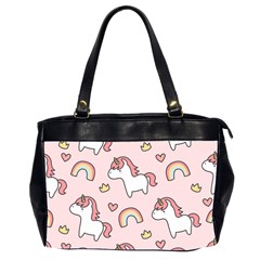 Cute-unicorn-rainbow-seamless-pattern-background Oversize Office Handbag (2 Sides)