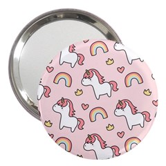 Cute-unicorn-rainbow-seamless-pattern-background 3  Handbag Mirrors by Vaneshart