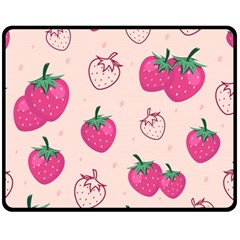 Seamless-strawberry-fruit-pattern-background Fleece Blanket (medium) 