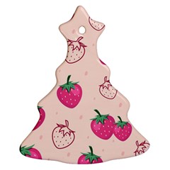 Seamless-strawberry-fruit-pattern-background Ornament (christmas Tree)  by Vaneshart