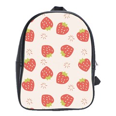 Strawberries-pattern-design School Bag (xl) by Vaneshart