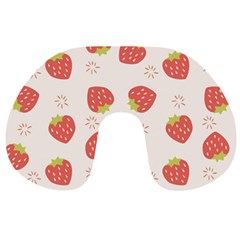 Strawberries-pattern-design Travel Neck Pillow by Vaneshart