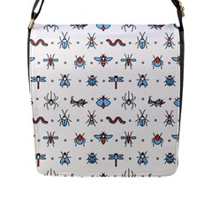 Insects-icons-square-seamless-pattern Flap Closure Messenger Bag (l)