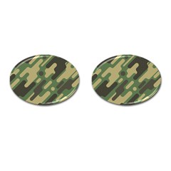 Camouflage-pattern-background Cufflinks (oval) by Vaneshart