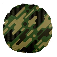 Camouflage-pattern-background Large 18  Premium Round Cushions