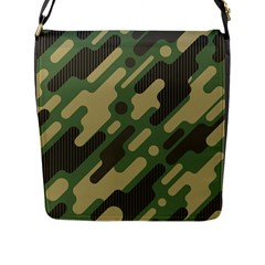 Camouflage-pattern-background Flap Closure Messenger Bag (l) by Vaneshart