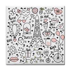 Big-collection-with-hand-drawn-objects-valentines-day Tile Coaster by Vaneshart