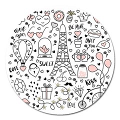 Big-collection-with-hand-drawn-objects-valentines-day Magnet 5  (round) by Vaneshart