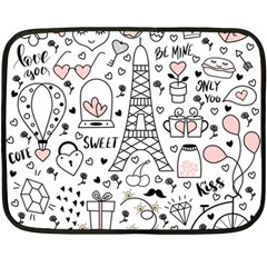 Big-collection-with-hand-drawn-objects-valentines-day Double Sided Fleece Blanket (mini) 