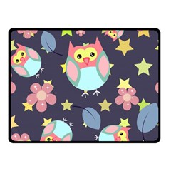 Owl Stars Pattern Background Fleece Blanket (small)