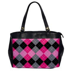 Seamless-argyle-pattern Oversize Office Handbag