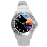 Ocean Dreaming Round Plastic Sport Watch (L) Front