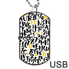 Letters-pattern Dog Tag Usb Flash (two Sides)