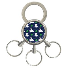 Swan Pattern Elegant Design 3-ring Key Chain