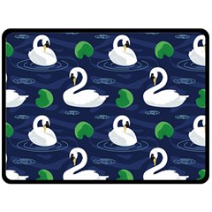 Swan Pattern Elegant Design Double Sided Fleece Blanket (large) 