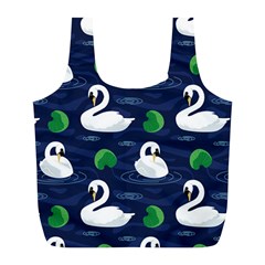 Swan Pattern Elegant Design Full Print Recycle Bag (l)