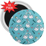 Elegant-swan-pattern-design 3  Magnets (10 pack)  Front